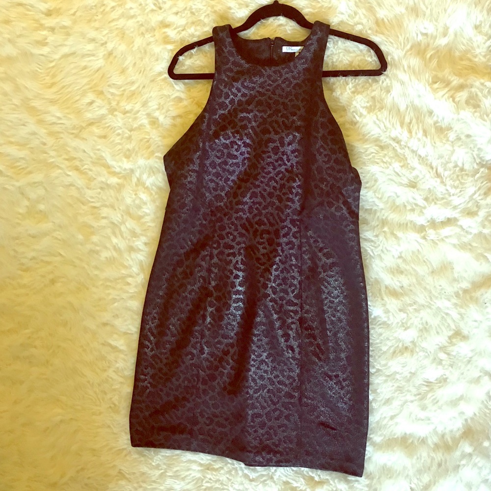 UK French Connection black cheetah print dress